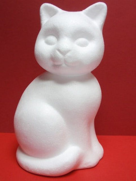 Frigolitfigur, katt, 24 cm