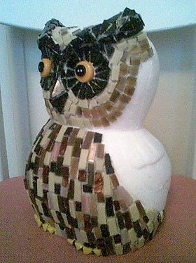 Frigolitfigur, uggla, 25 cm