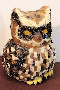 Styrofoam-owl, height 13 cm