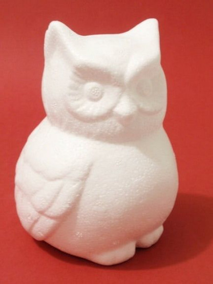 Frigolitfigur, uggla, höjd 13 cm