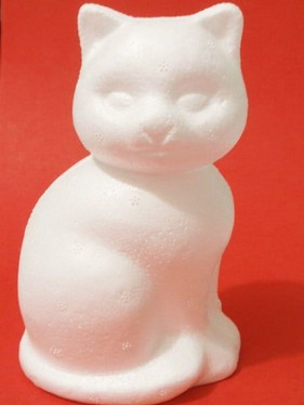 Styrofoam-cat, height 14 cm