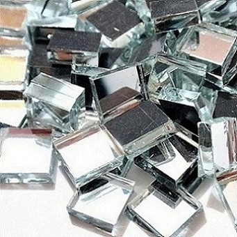 Spegelmosaik, Silver, 1x1 cm, 50 g