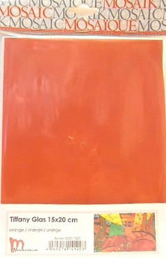 Tiffanyglas 15x20 cm, Orange, transparent