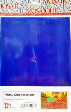 Tiffanyglas 15x20 cm, Cobalt