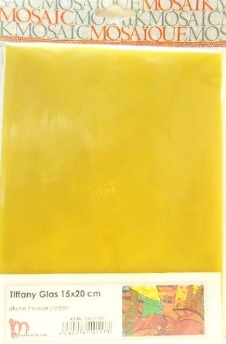 Tiffanyglas 15x20 cm, Lemon, transparent