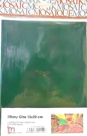 Tiffanyglas 15x20 cm, Smaragd, transparent