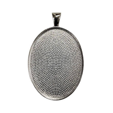 Ramberlock, 40x30mm, oval, färg silver