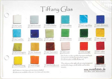 Sample board, Mosaikstein, Tiffany Glass