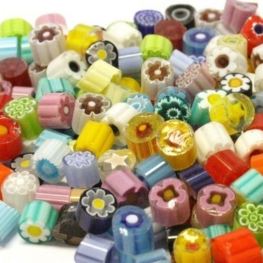 Millefiori, 4/5mm, Transparent, 50 g