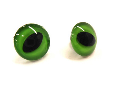 Kattögon, Grön, 2 st, 14 mm