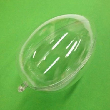 Plastic egg, 2 parts., 12 cm, crystal