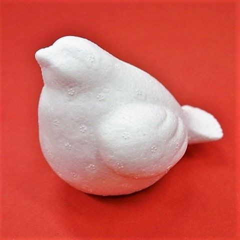 Frigolitfigur, fågel, höjd 7,5 cm