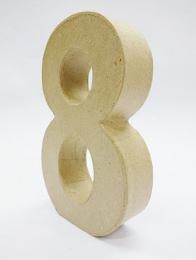 Papier-mâché number, 15x9,4x3 cm, 8