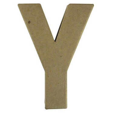Papier-mâché letter, 15x10,5x3 cm, Y