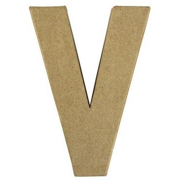 Papier-mâché letter, 15x10,5x3 cm, V