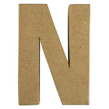 Papier-mâché letter, 15x10,5x3 cm, N