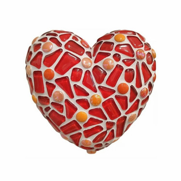 Mosaik Hjärta, Röd, DIY