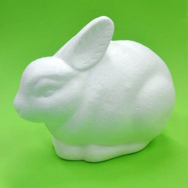 Styrofoam-rabbit, sedentary, 14x8 cm