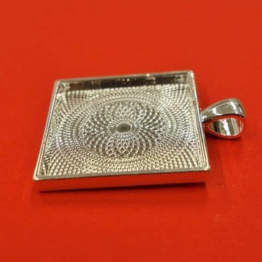 Pendant base, 38 mm, square, c. silver