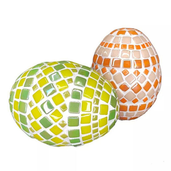 Påskägg, 2 st, Grön-Orange, DIY
