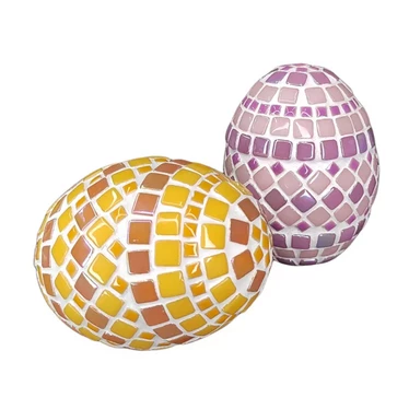 Påskägg, 2 st, Violett-Karamell, DIY
