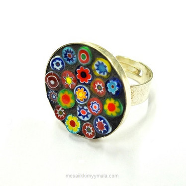 Ring, rund, millefiori