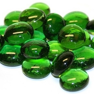 Glass Gems, 500 g, Green Crystal, transparent