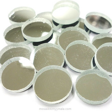 Spegelmosaik, Silver, runda, 20 mm, 125 g