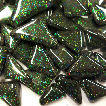 Soft Glas Glitter, Black 100 g