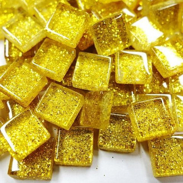 Mini Glitter, 1x1 cm, Gold 100 g