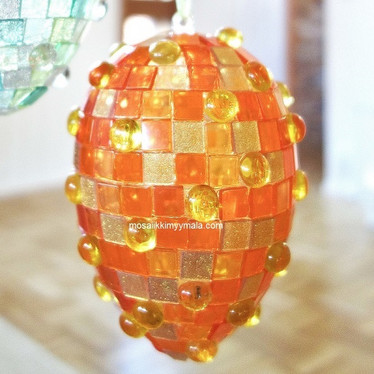 Akryl Mosaik, Glitter Orange, 205 st / 50g