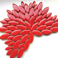 Ceramic leaves, Poppy Red, 50 g