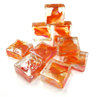 Form Glas, Fyrkant, Röd-Orange, 20 st
