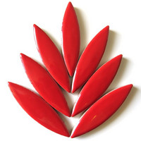 Keramiska ellips, Poppy Red, 8 st