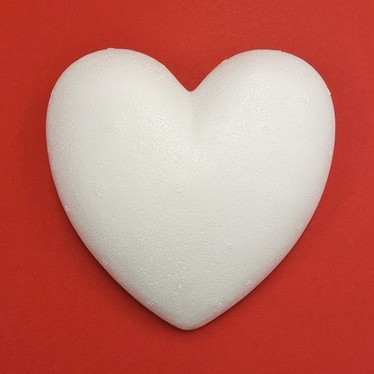 Styrofoam-heart, 20 cm, flat