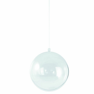 Plastic ball, 2 parts, 12 cm, transparent
