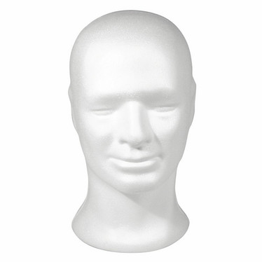 Styrofoam head, masculine, 30,5 cm