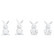 Kaniner av polyresin, vita, 4 st