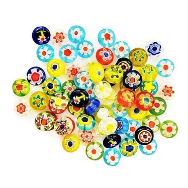 Millefiori-pärlor, 25 st, Mix