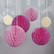Honeycomb balls, 6 st, pink mix