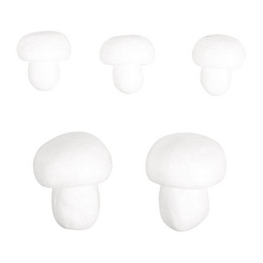 Styrofoam Mushrooms, 5 pcs