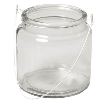 Glass container with handle