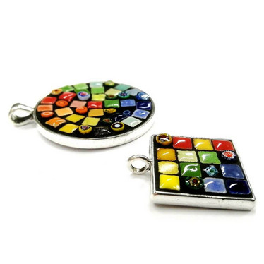 Mosaiksmycken 2 st, färg silver, DIY