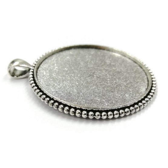 Ramberlock, 45 mm, rund, dekorativ, färg silver