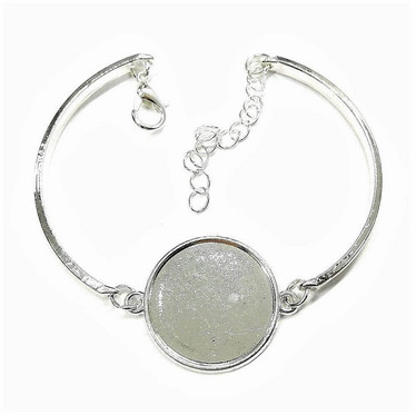 Armband, rund, 20 mm, silverfärgat