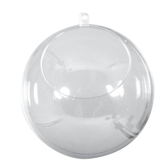 Plastkulor, tvådelad, 8 cm ø kristall, 6 st