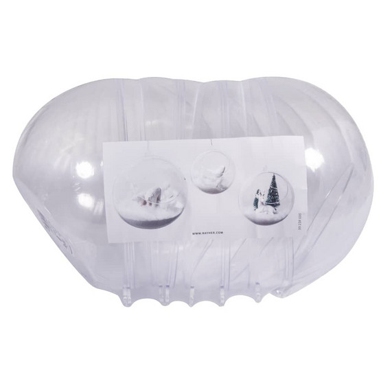 Plastkulor, tvådelad, 8 cm ø kristall, 6 st