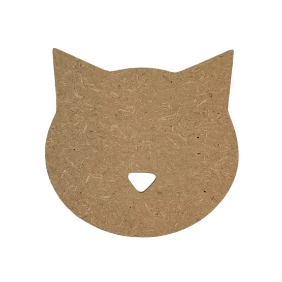 Liten kattens huvud, 10 cm, MDF