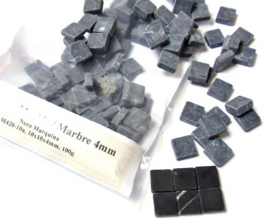 Marmor, 10 mm, Nero Marquina, 1 kg