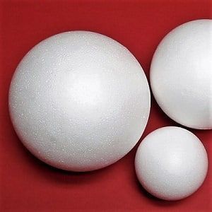 Frigolitkula, 25 cm, tudelad